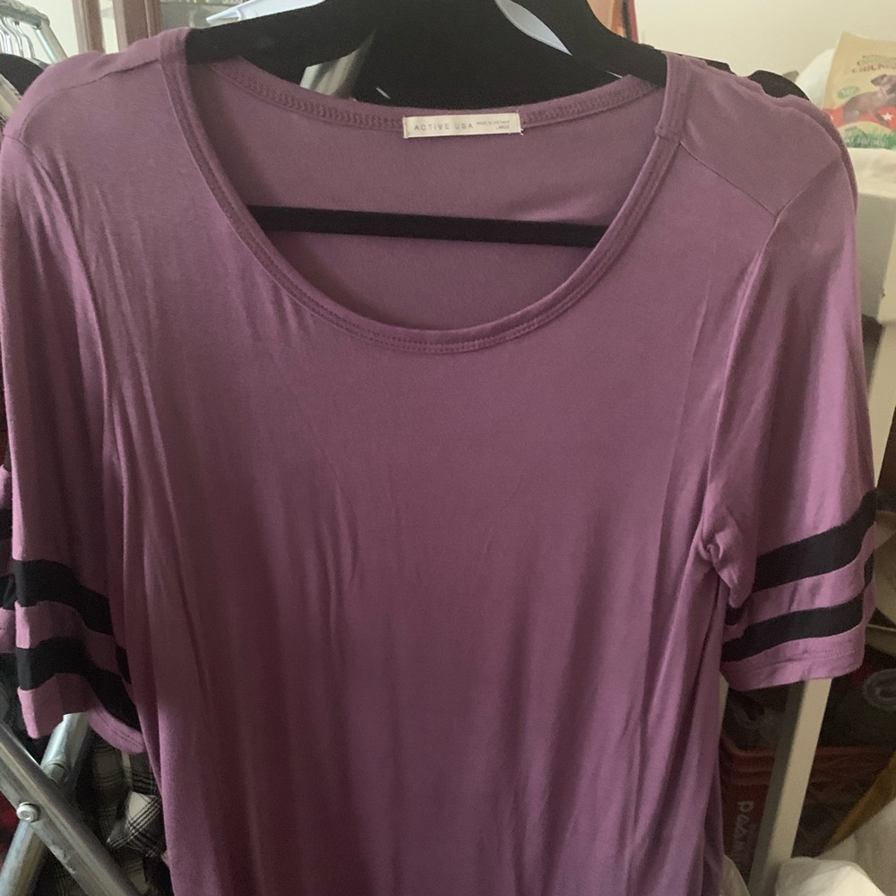 Purple baseball tee